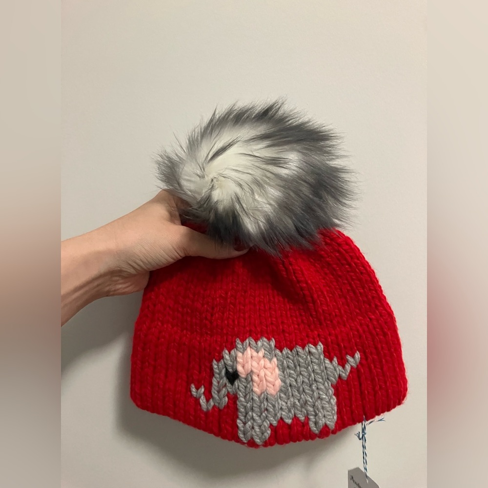 New! Kids knit double brim elephant toque